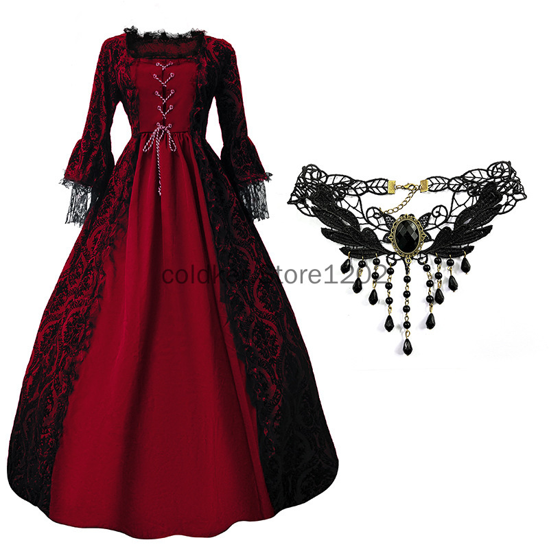 Victorian Women'S Formal Wear - ฮาโลวีนเครื่องแต่งกาย Elegant Victorian Gothic ยุคกลางชุดผู้หญิง Carnival