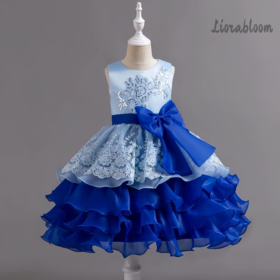 Large Women'S Formal Wear - ชุดเดรสเด็กผู้หญิงพร้อมโบว์ขนาดใหญ่ ชุดทางการแบบไม่มีแขนเสื้อ ชุดเดรสเด็กผู้หญิงหลากสี ชุดเดรสปาร์ตี้ ชุดเดรสเจ้าหญิง ชุดทางการที่สง่างาม