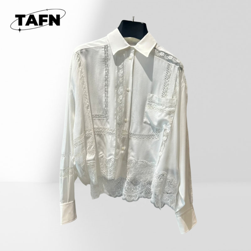 Silk Blouse Button - เสื้อเชิ้ตลายทางผู้หญิง ทรงหลวม แขนยาว เสื้อผ้าฝ้ายเนื้อนุ่มสำหรับผู้หญิง เสื้อทรงโอเวอร์ไซส์ สวมใส่สบาย