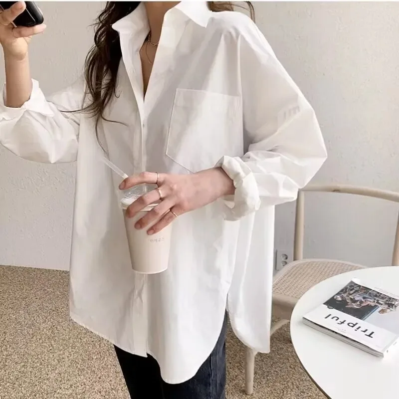 Women Formal Wear Tops - เสื้อเชิ้ตผู้หญิงไซส์ใหญ่ แขนยาว ผ้าฝ้าย แฟชั่นใหม่ ปี 2026