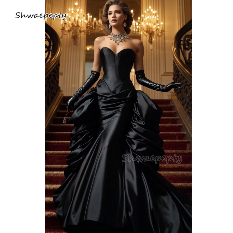 Victorian Women'S Formal Wear - Ruched Vintage Victorian Mermaid Prom Sweetheart
