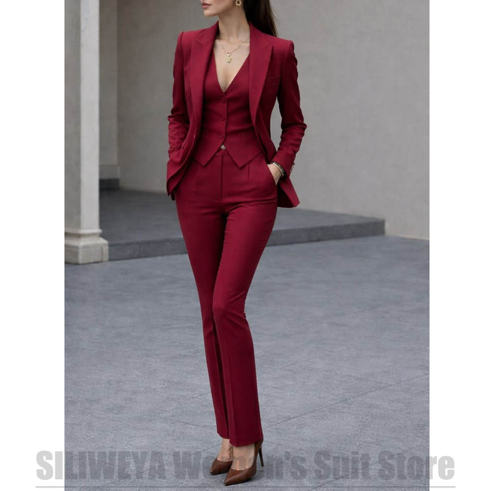 Women Formal Wear Shirts - ชุดสูทผู้หญิง 3 ชิ้น เสื้อเบลเซอร์ เสื้อกั๊ก กางเกง