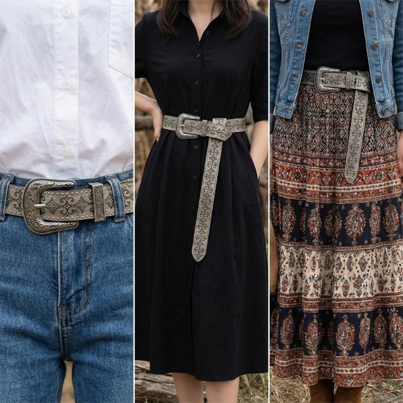 31BF คลาสสิก Retro เข็มขัดคุณล - Women Formal Wear Western บทวิจารณ์และราคา