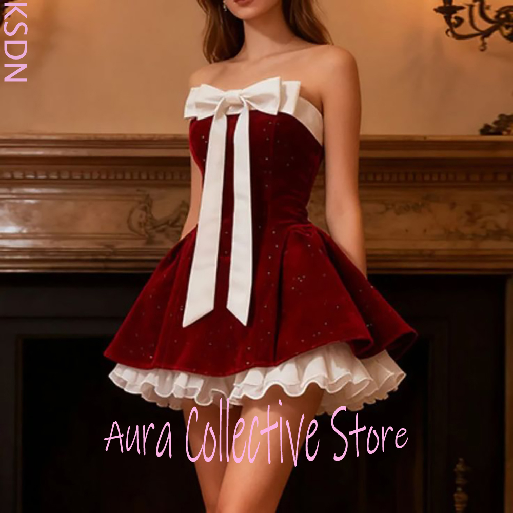 ชุดมินิเดรสผ้ากำมะหยี่สีเบอร์ก - Large Women'S Formal Wear บทวิจารณ์และราคา