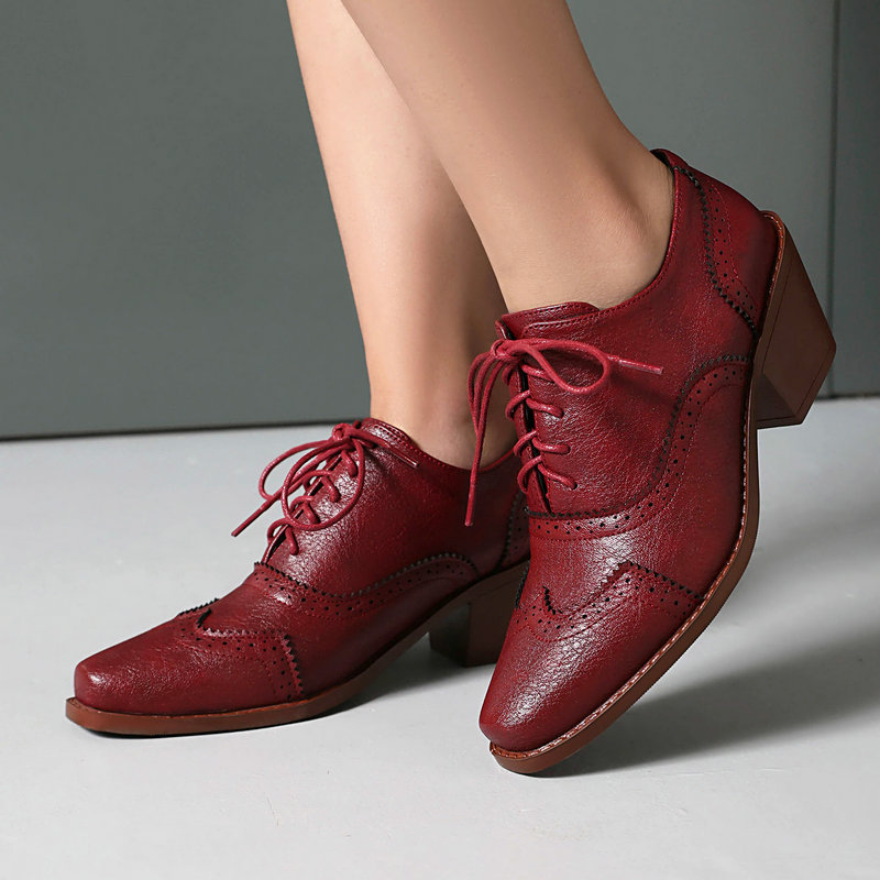 รองเท้าผู้หญิงแบบอ็อกซ์ฟอร์ด ห - Pump Heel Block บทวิจารณ์และราคา