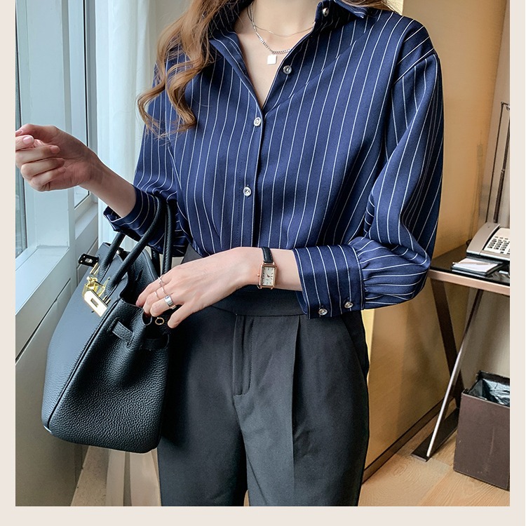 เสื้อเชิ้ตผู้หญิงลายทางแนวตั้ง - Women Formal Wear Shirts บทวิจารณ์และราคา