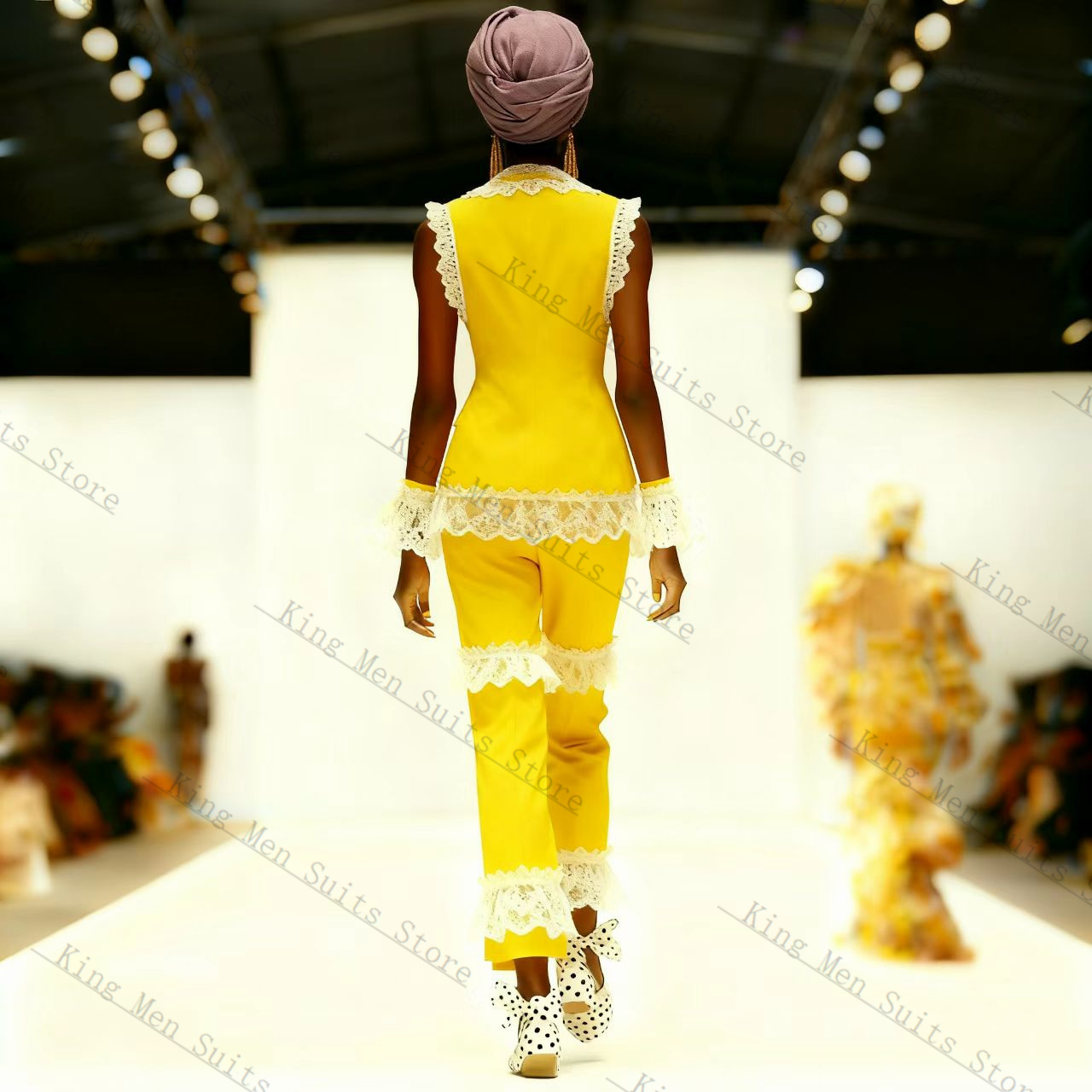 ชุดสูทผู้หญิงสีเหลืองขาว ผ้าลู - Yellow Formal Wear Women บทวิจารณ์และราคา