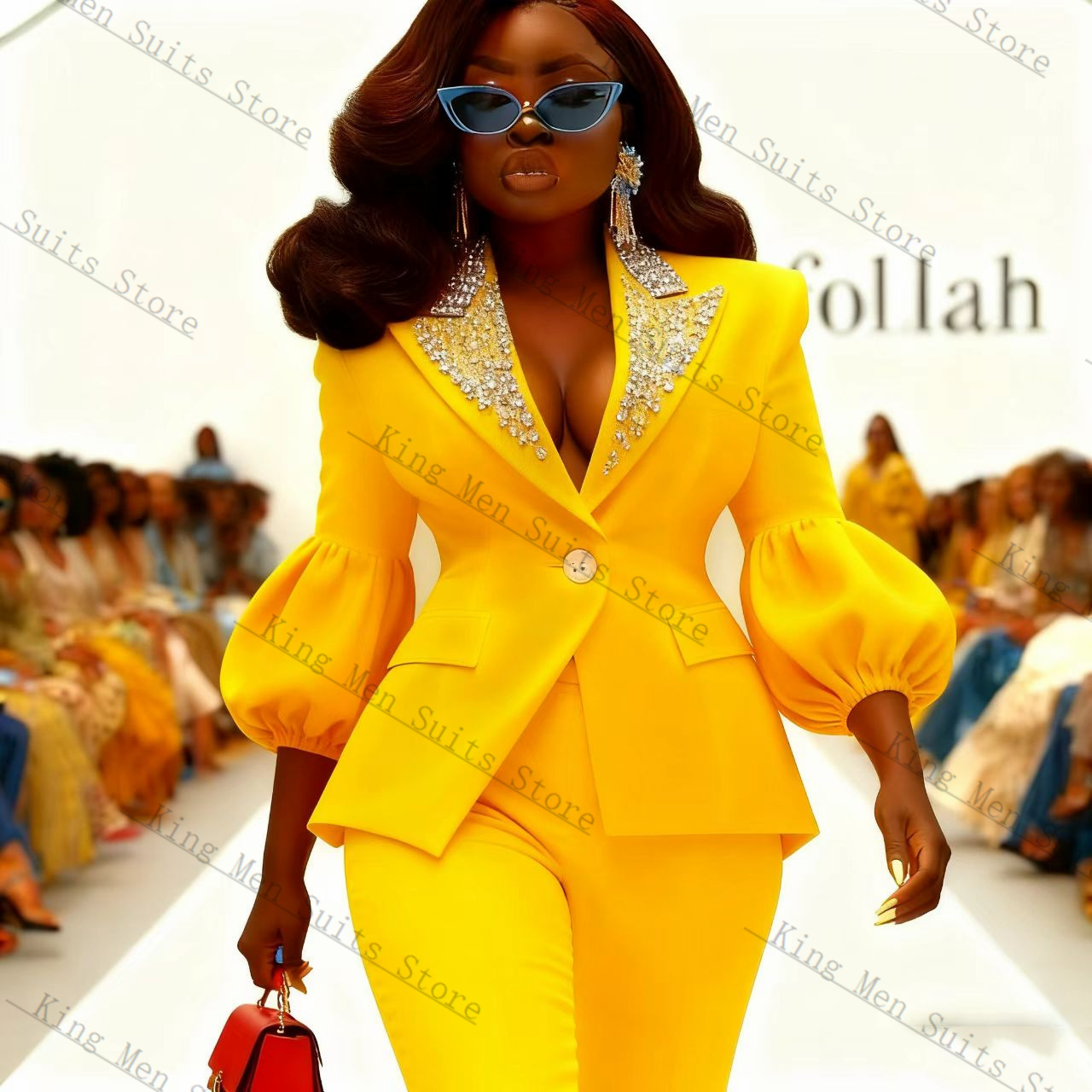 ชุดสูทผู้หญิงสีเหลืองคริสตัล 2 - Yellow Formal Wear Women บทวิจารณ์และราคา