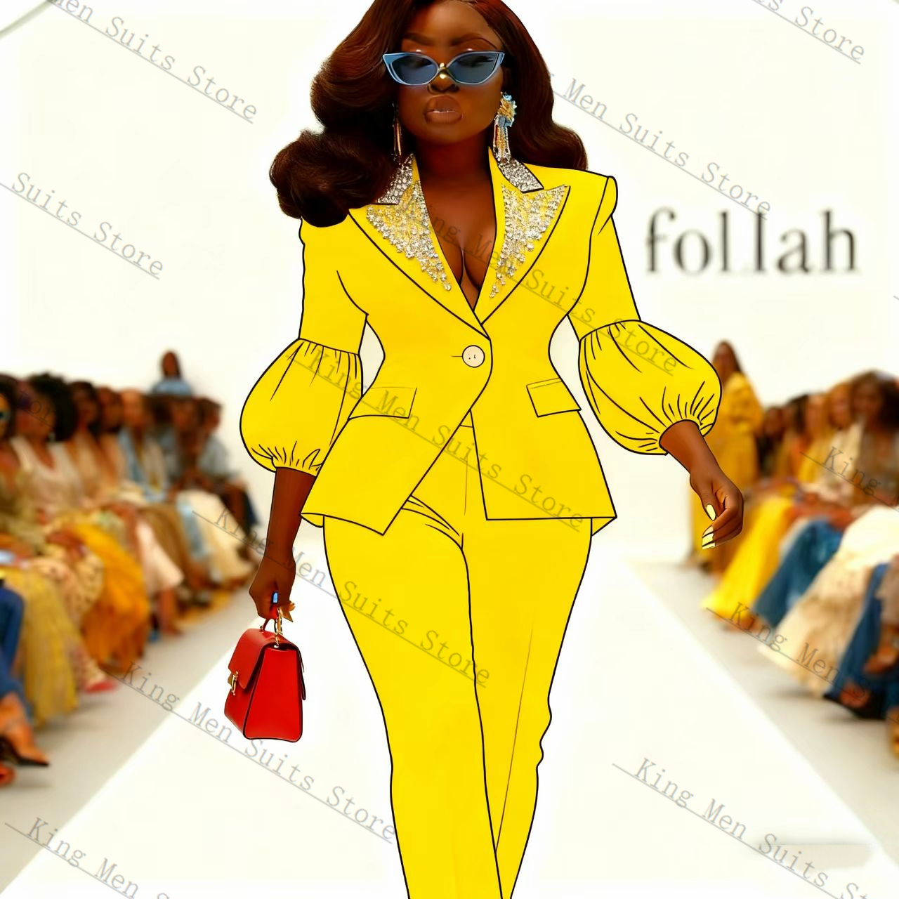 ชุดสูทผู้หญิงสีเหลืองคริสตัล 2 - Yellow Formal Wear Women บทวิจารณ์และราคา