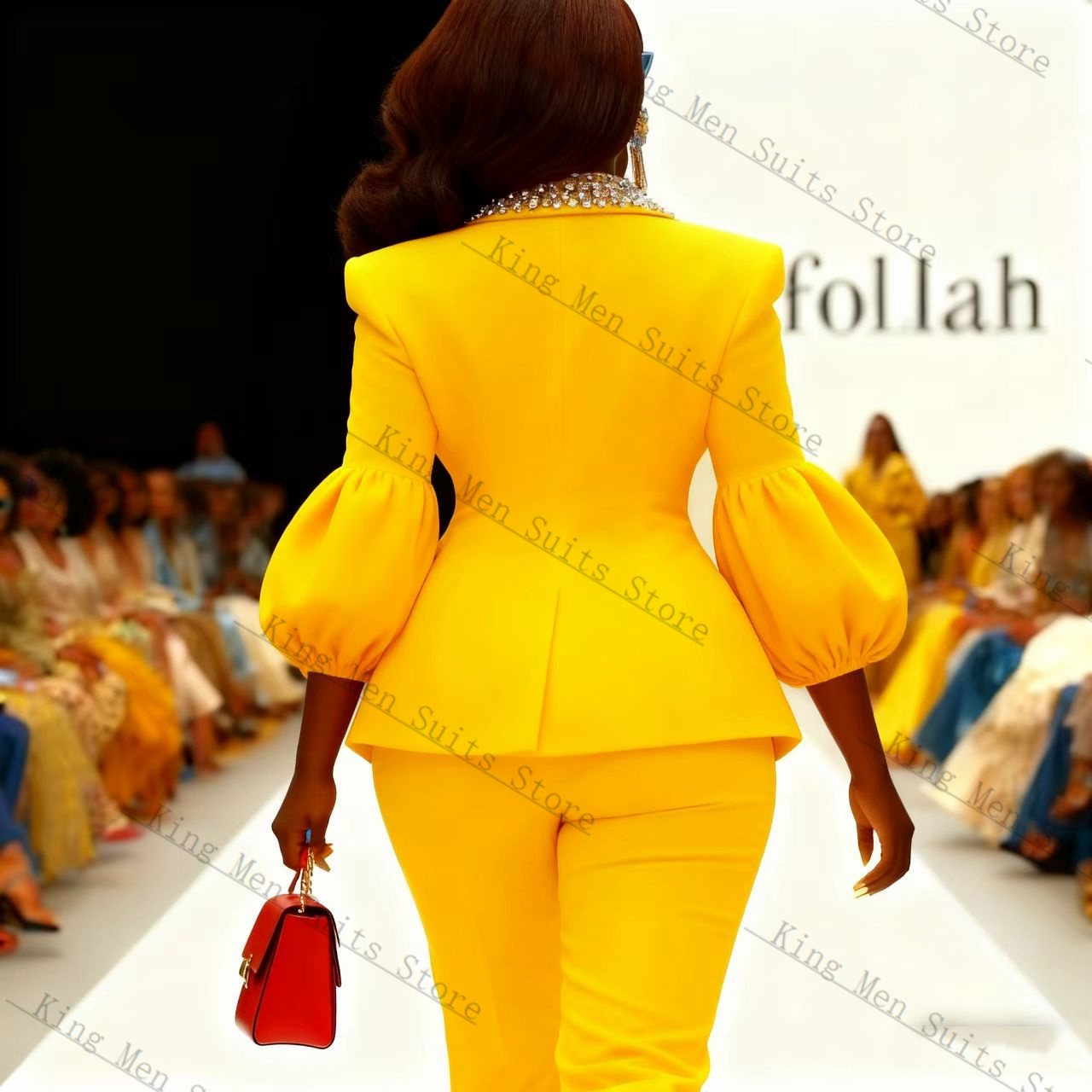 ชุดสูทผู้หญิงสีเหลืองคริสตัล 2 - Yellow Formal Wear Women บทวิจารณ์และราคา
