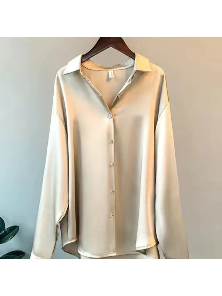 PLUS ขนาดลําลองผู้หญิงผ้าไหมเส - Silk Blouse Button บทวิจารณ์และราคา