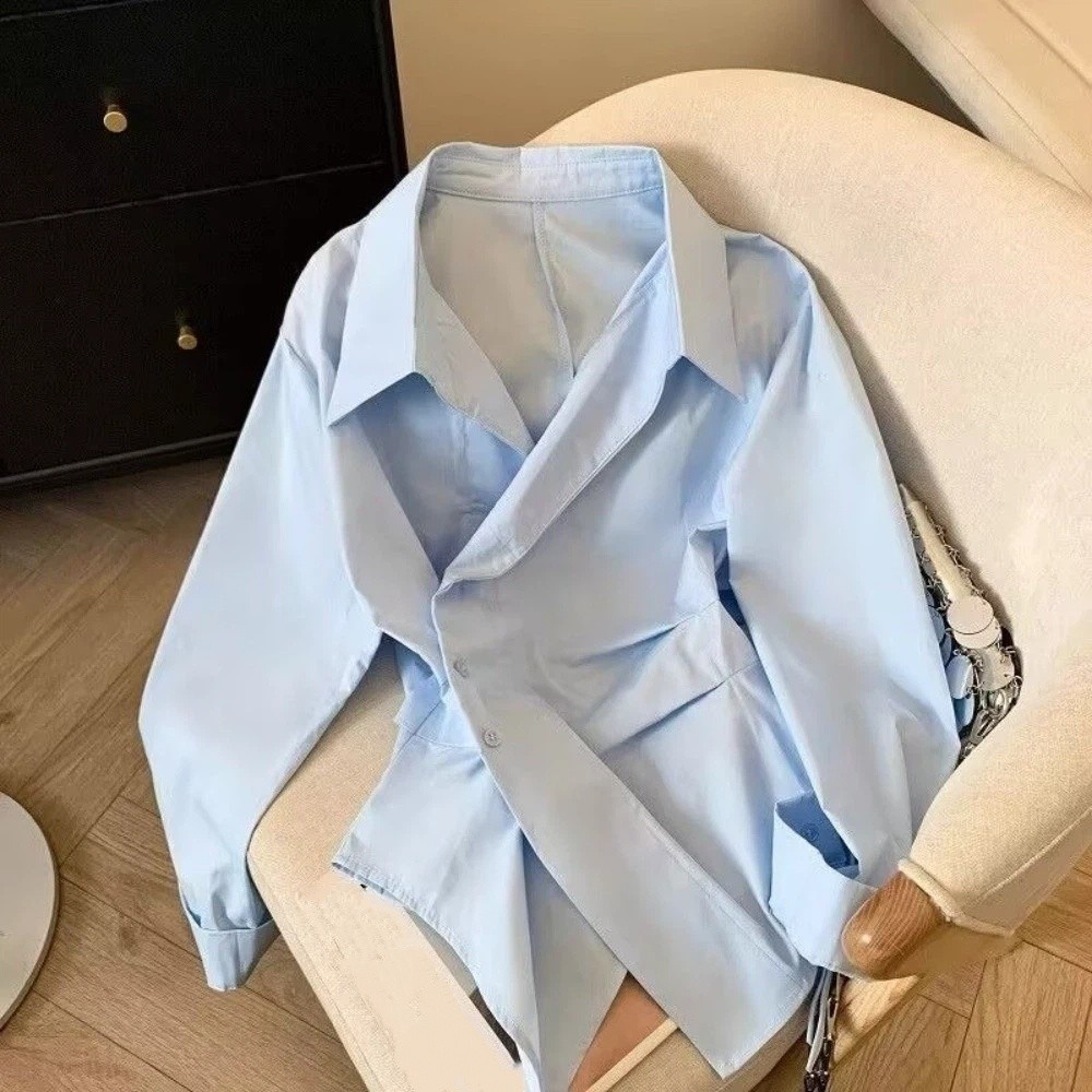 เสื้อเชิ้ตแขนยาวทรงไม่สมมาตรสำ - Women Formal Wear Shirts บทวิจารณ์และราคา