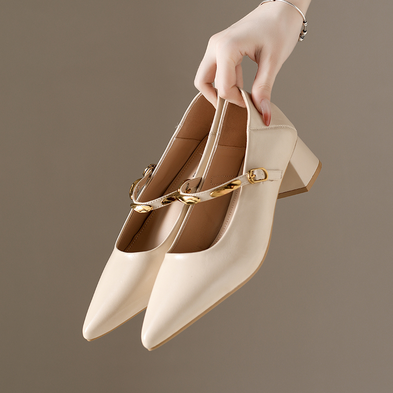 รองเท้าส้นเตี้ยแบบแมรี่เจนหัวแ - Pump Heel Block บทวิจารณ์และราคา
