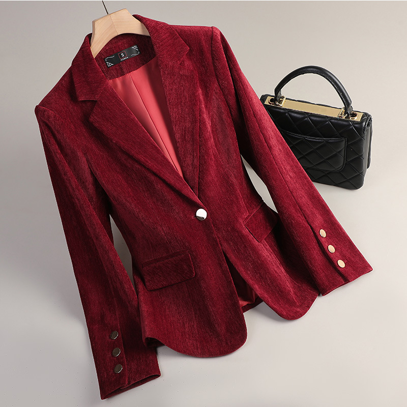 สีเหลืองทองกำมะหยี่เบลเซอร์ผู้ - Formal Attire Woman บทวิจารณ์และราคา