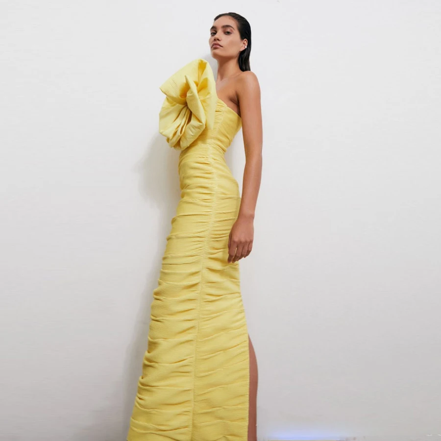 ชุดราตรีสีเหลืองแบบอาหรับ จับจ - Yellow Formal Wear Women บทวิจารณ์และราคา
