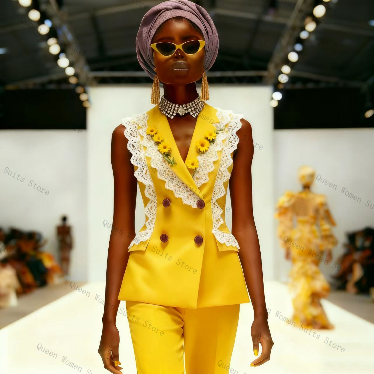 ชุดสูทผู้หญิงสีเหลืองขาว ผ้าลู - Yellow Formal Wear Women บทวิจารณ์และราคา