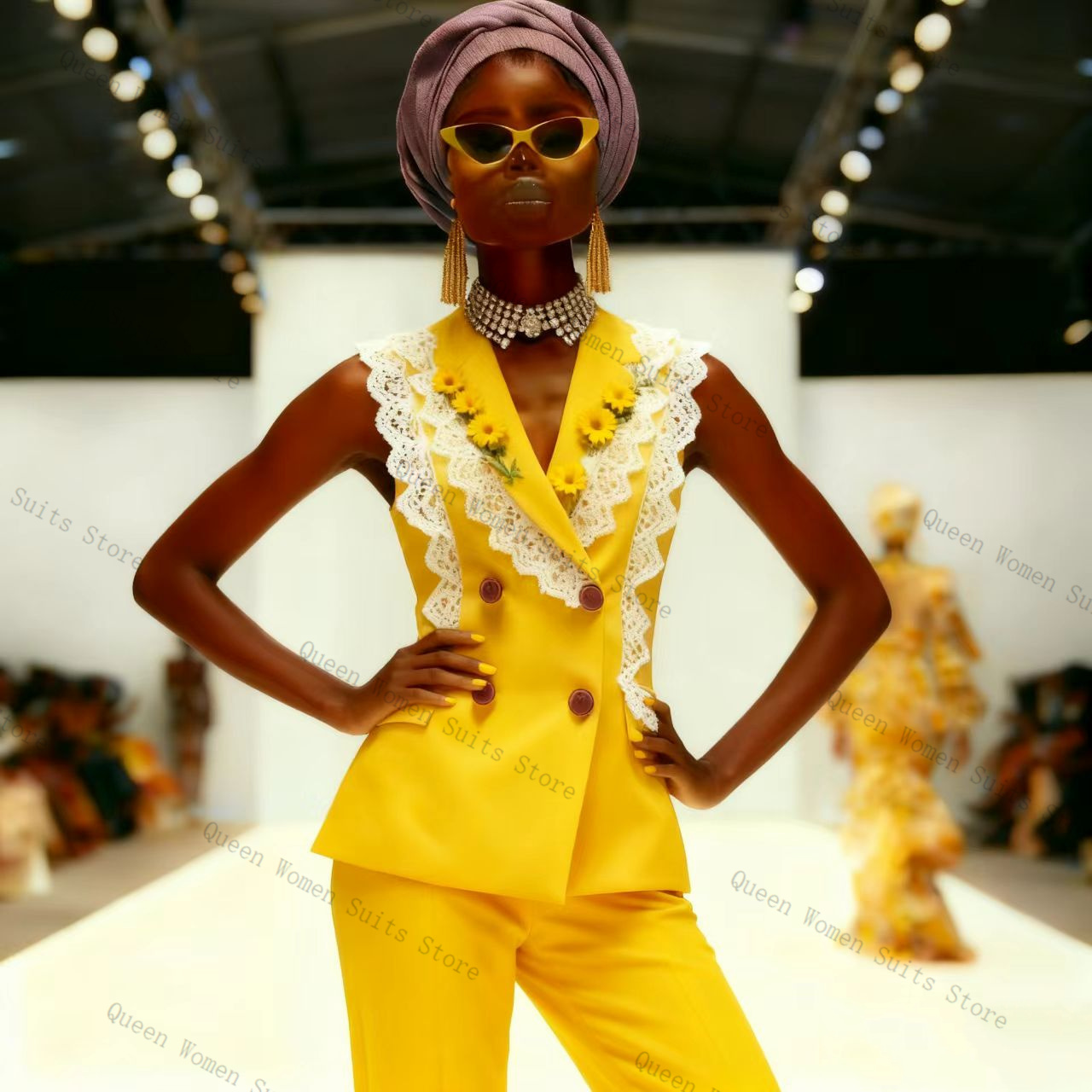 ชุดสูทผู้หญิงสีเหลืองขาว ผ้าลู - Yellow Formal Wear Women บทวิจารณ์และราคา