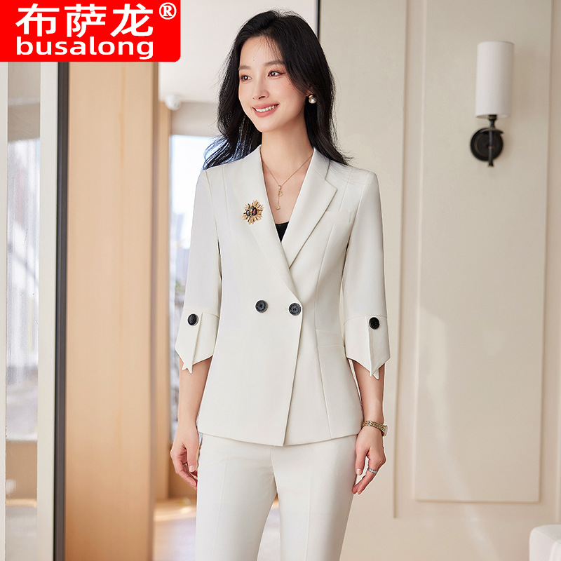 ชุดสูทสีเหลืองใหม่สำหรับฤดูใบไ - Yellow Formal Wear Women บทวิจารณ์และราคา