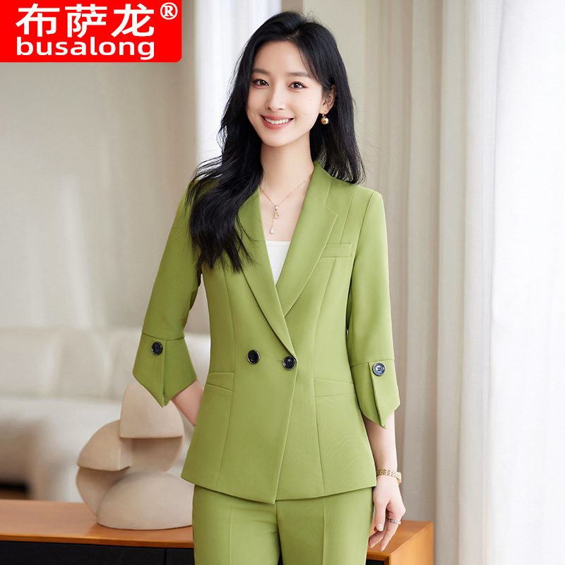 ชุดสูทสีเหลืองใหม่สำหรับฤดูใบไ - Yellow Formal Wear Women บทวิจารณ์และราคา