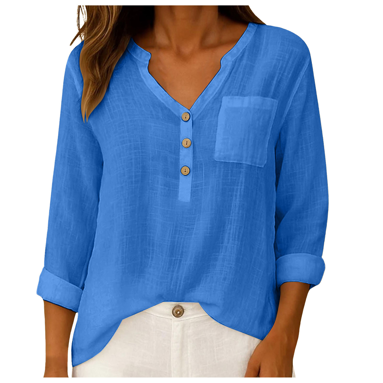 เสื้อเชิ้ตผ้าฝ้ายลินินสำหรับฤด - Women'S Formal Wear Blouse บทวิจารณ์และราคา