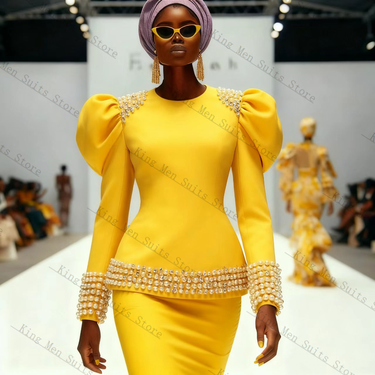 ชุดสูทผู้หญิงสีเหลืองดำ 2 ชิ้น - Yellow Formal Wear Women บทวิจารณ์และราคา