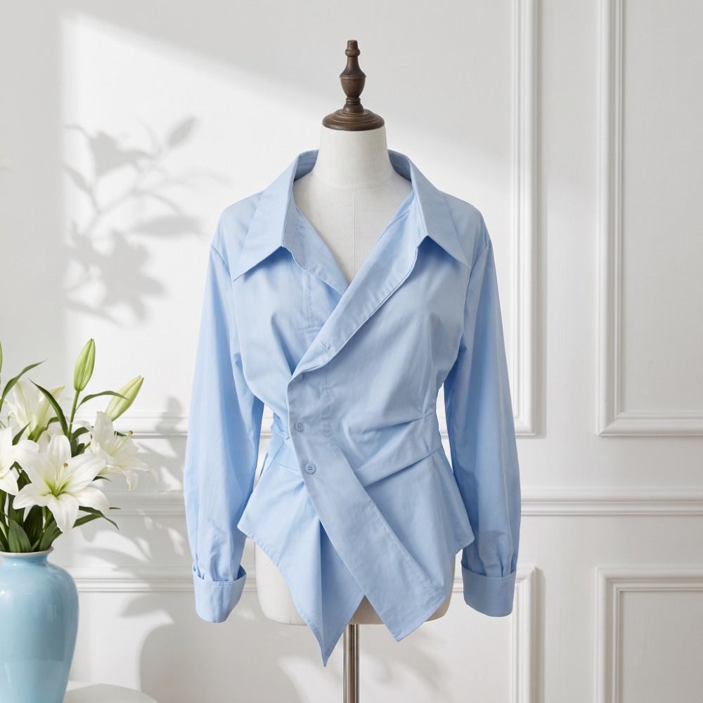 เสื้อเชิ้ตแขนยาวทรงไม่สมมาตรสำ - Women Formal Wear Shirts บทวิจารณ์และราคา