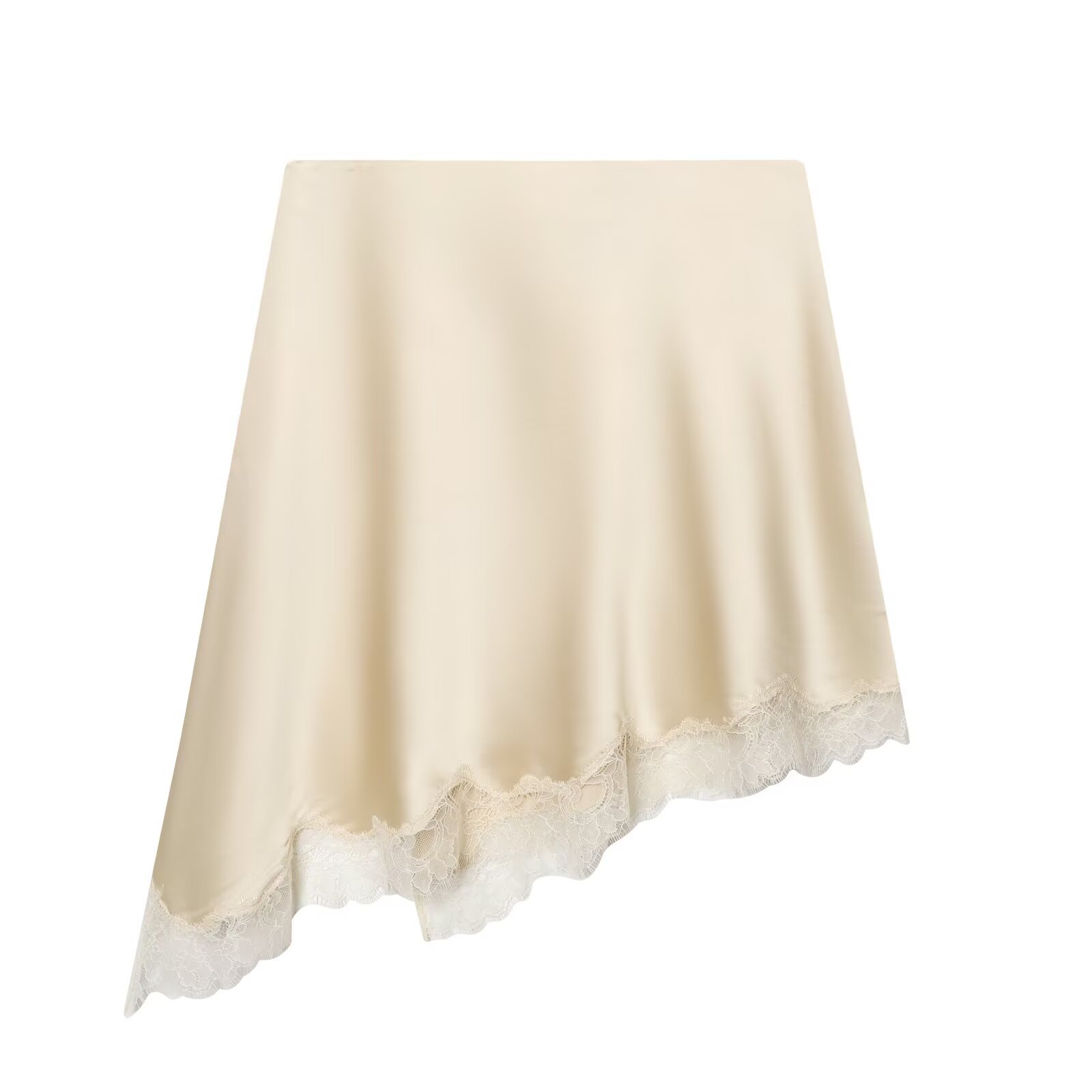 กระโปรงผ้าซาตินแต่งขอบลูกไม้สี - Yellow Formal Wear Women บทวิจารณ์และราคา