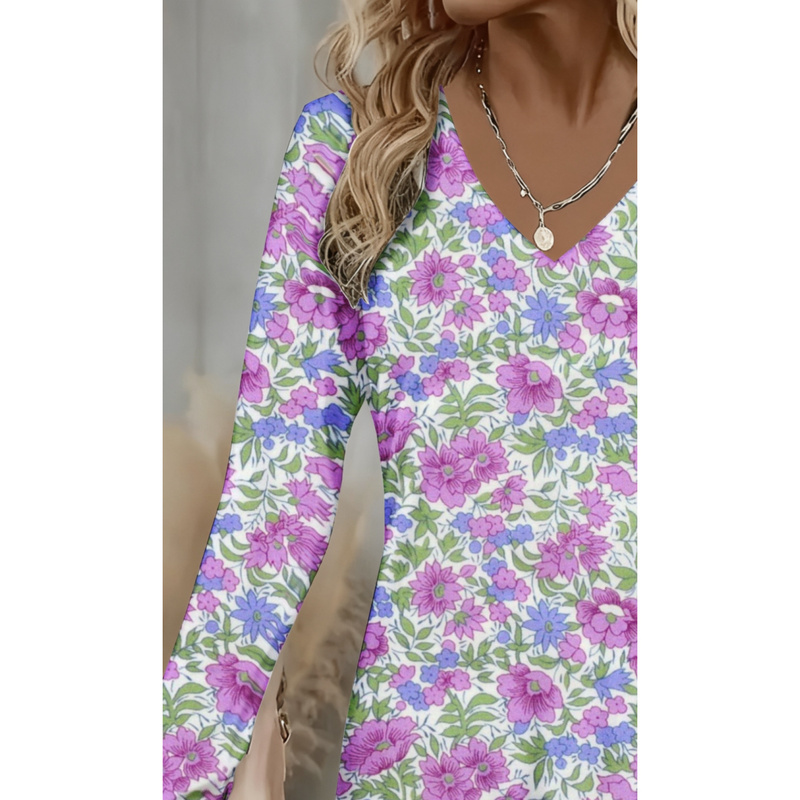 เสื้อผู้หญิงคอวีแขนยาวลายพิมพ์ - Women Formal Wear Shirts บทวิจารณ์และราคา
